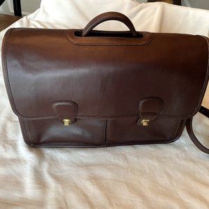 Vintage Coach Prescott Brown Leather Briefcase